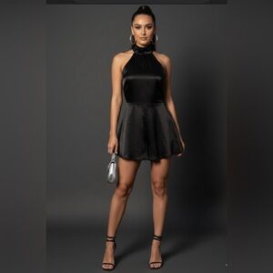 Princess Polly Black Satin Mini Dress